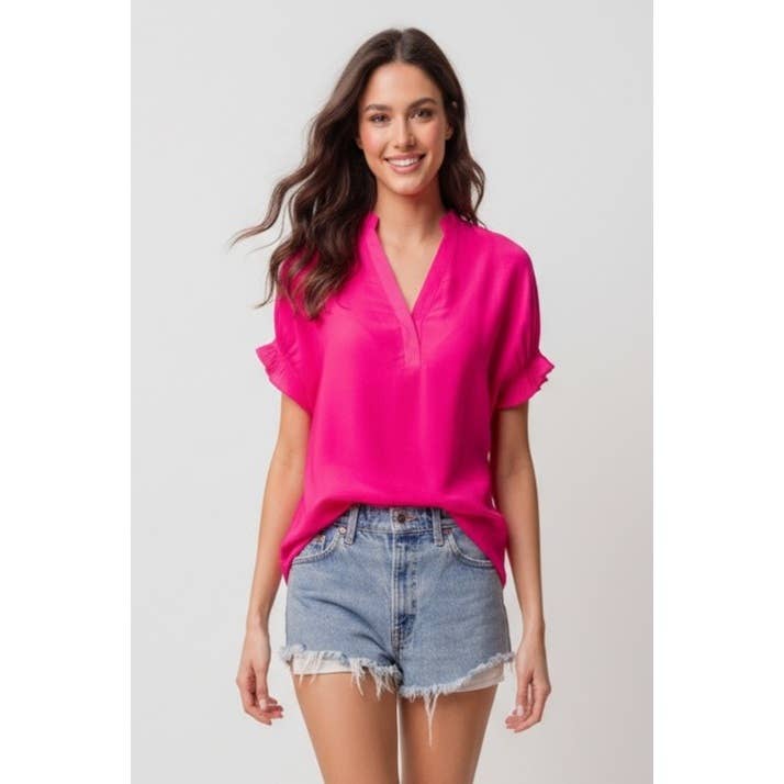 Flutter Sleeve Blouse With Back Detail