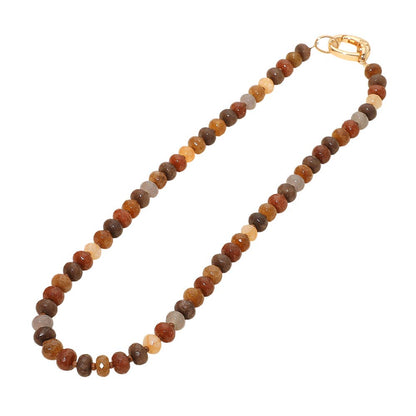 Faceted Pebble Beaded Necklace