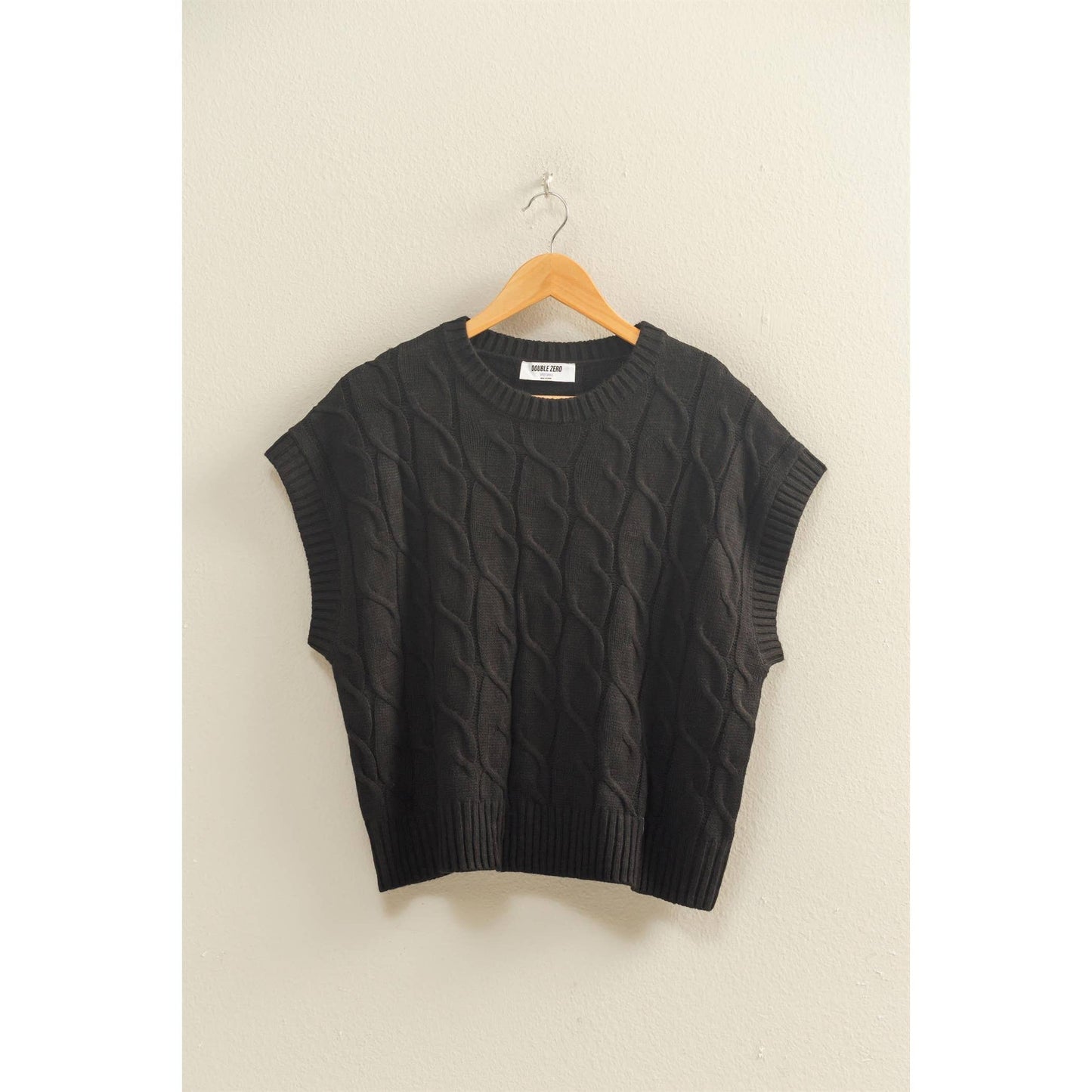 Sleeveless Oversized Cable Knit Sweater Vest