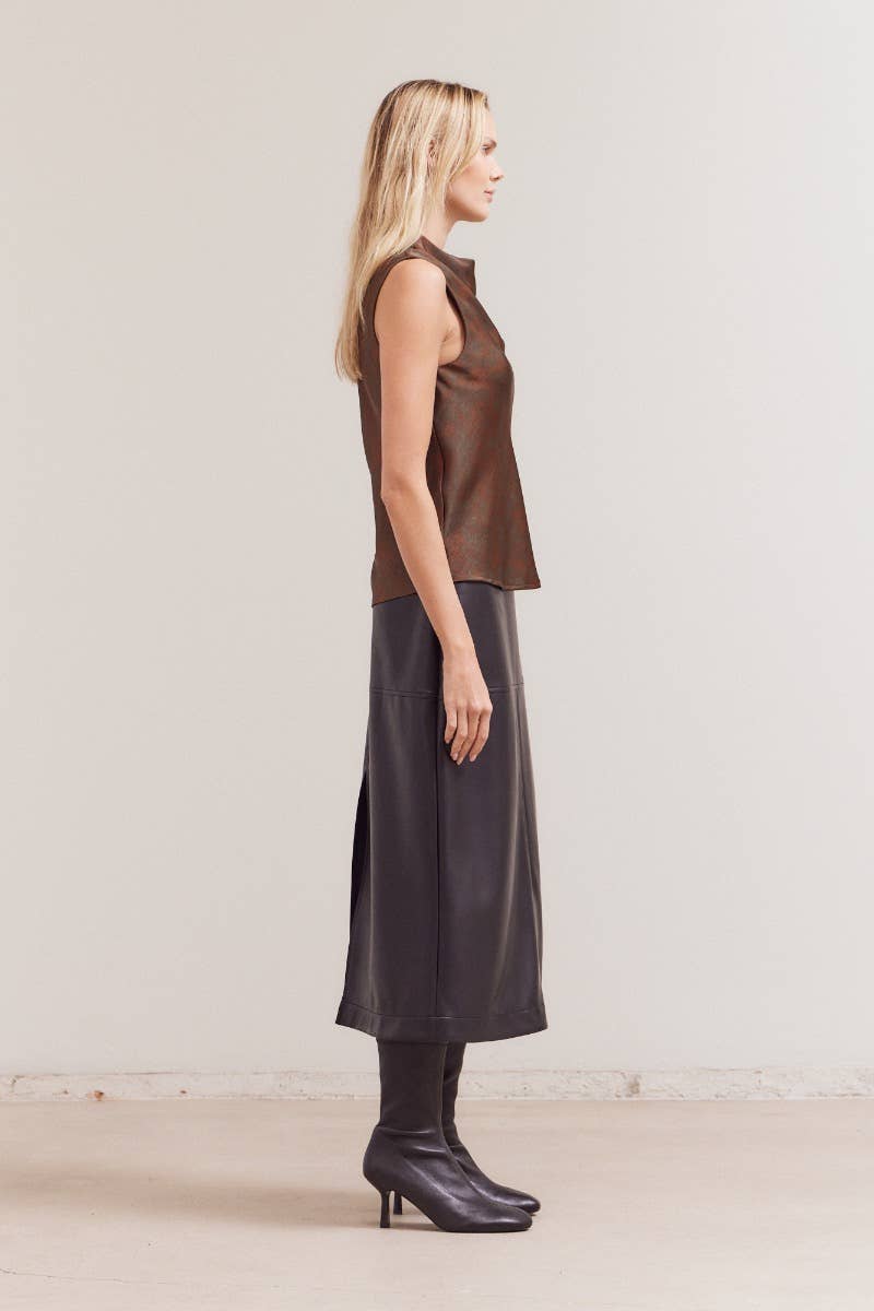 Shirred Satin Top