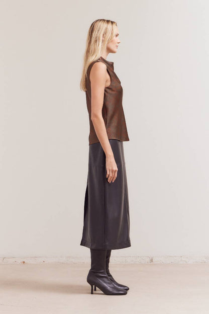 Shirred Satin Top