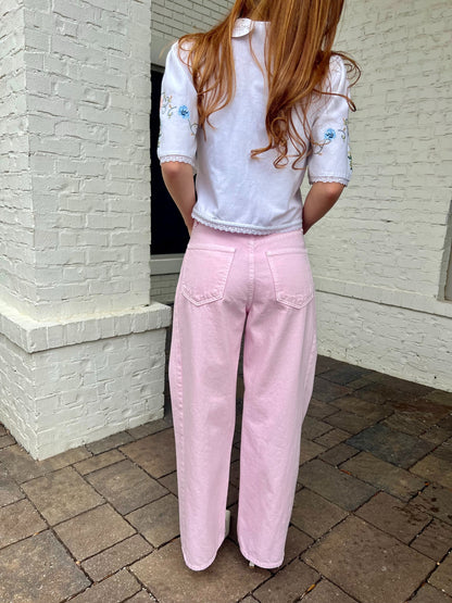 Pink Barrel Jean Twist by Just Black Denim