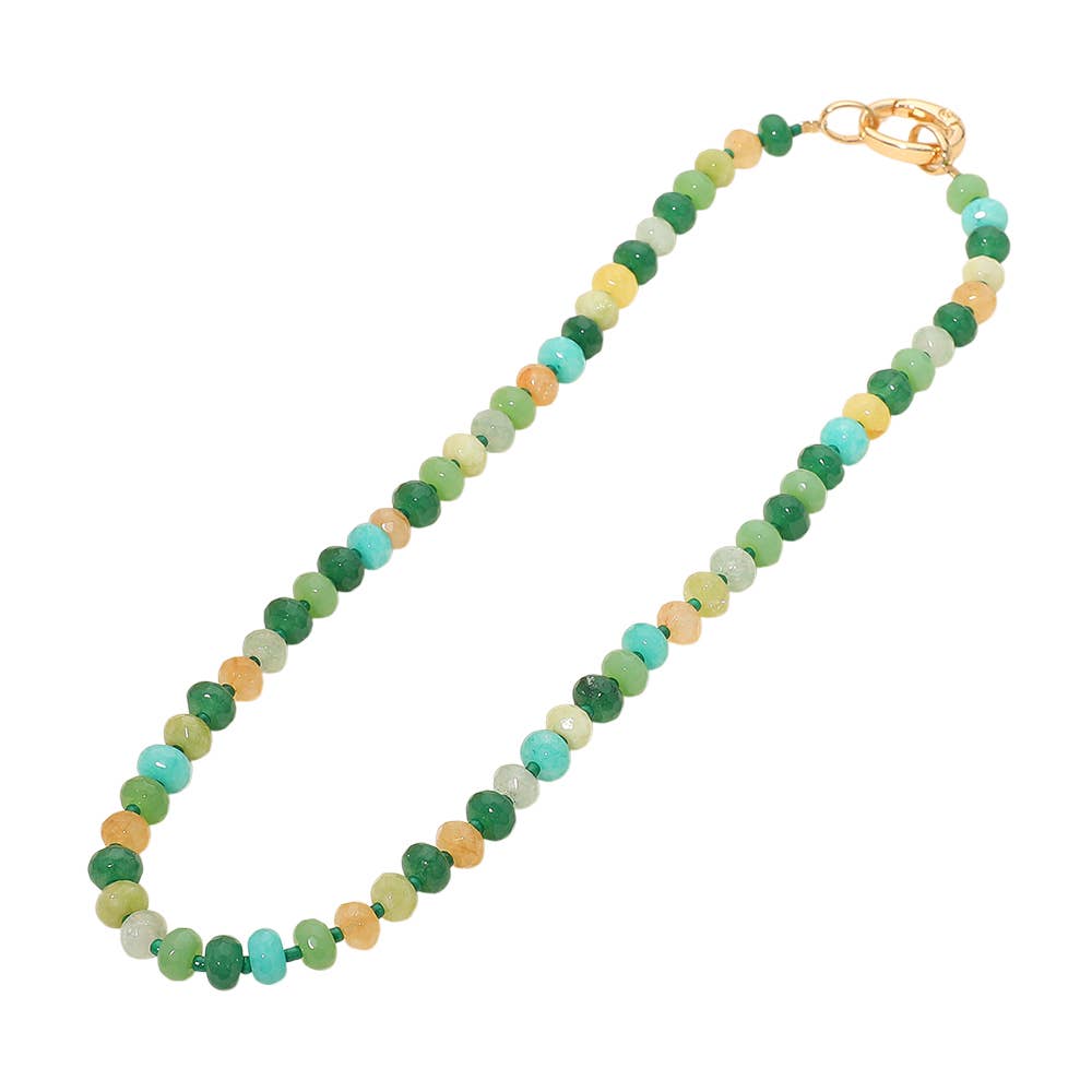 Faceted Pebble Beaded Necklace