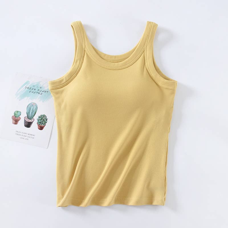 Athleisure built-in bra rib tank top