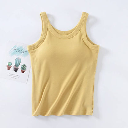 Athleisure built-in bra rib tank top