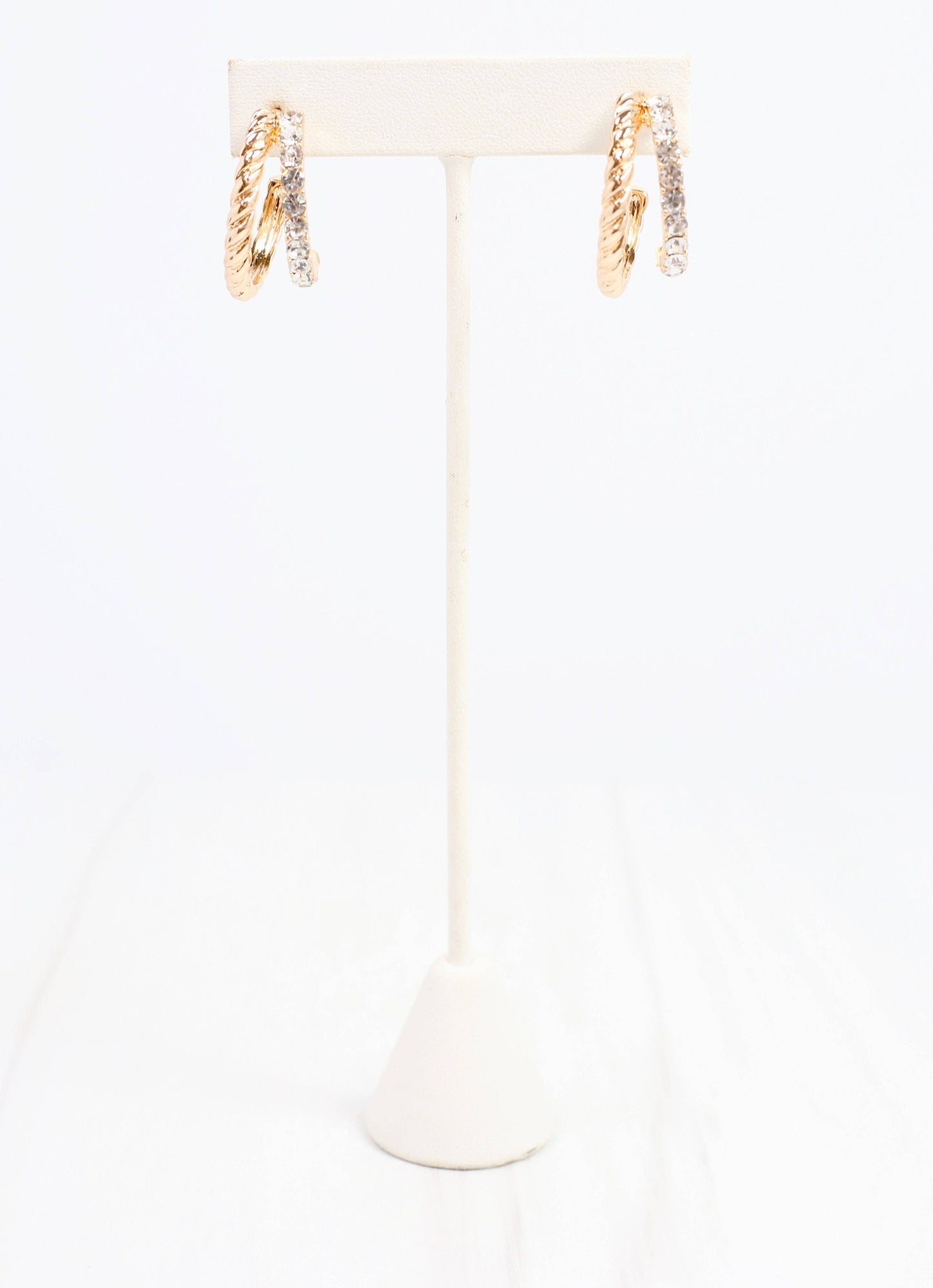 Caroline Hill Kissner CZ Double Hoop Earring Gold