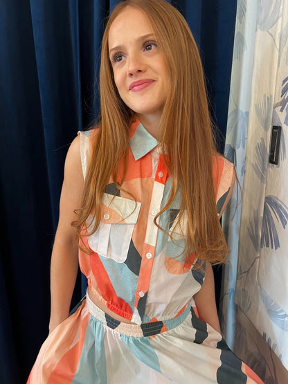 sleeveless multiprism top