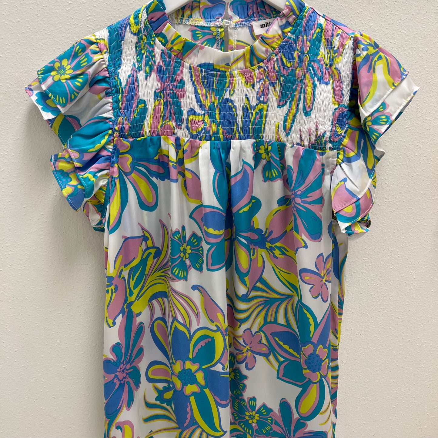 Mittoshop blue floral top