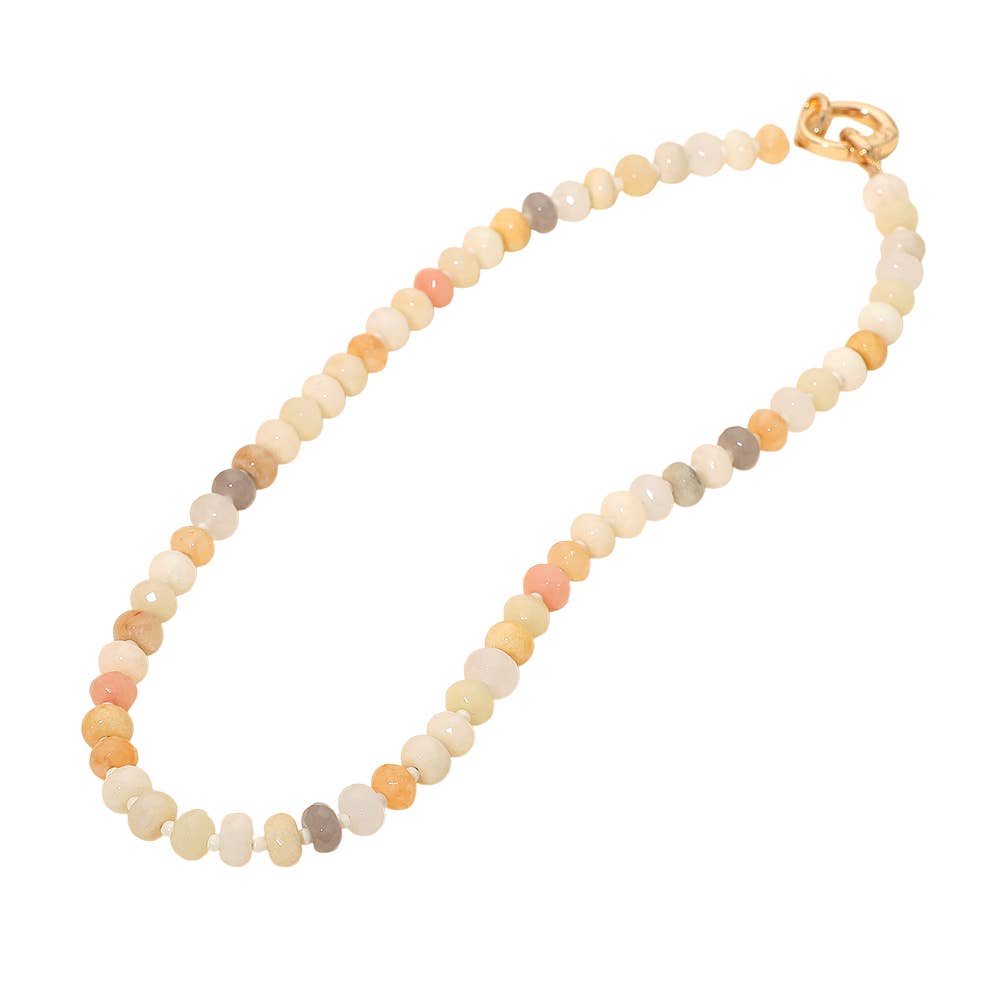 Faceted Pebble Beaded Necklace