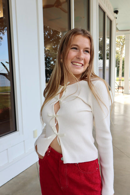 Le Lis Bow Cord skirt