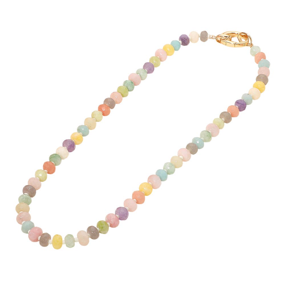 Faceted Pebble Beaded Necklace