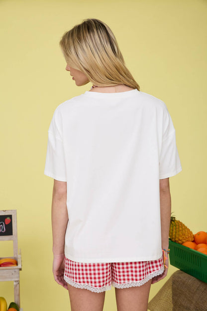 FRUIT OF THE HEART GRAPHIC KNIT T-SHIRT
