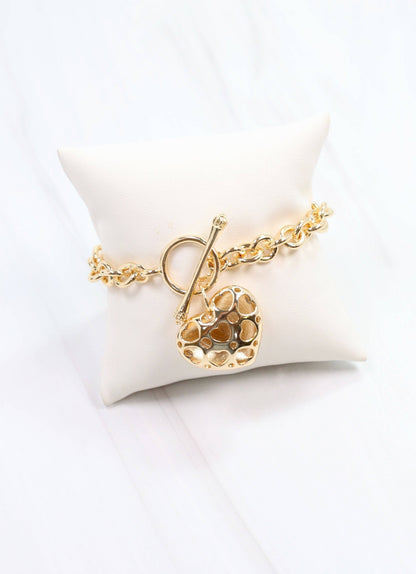 Caroline Hill Huston Heart Bracelet Gold