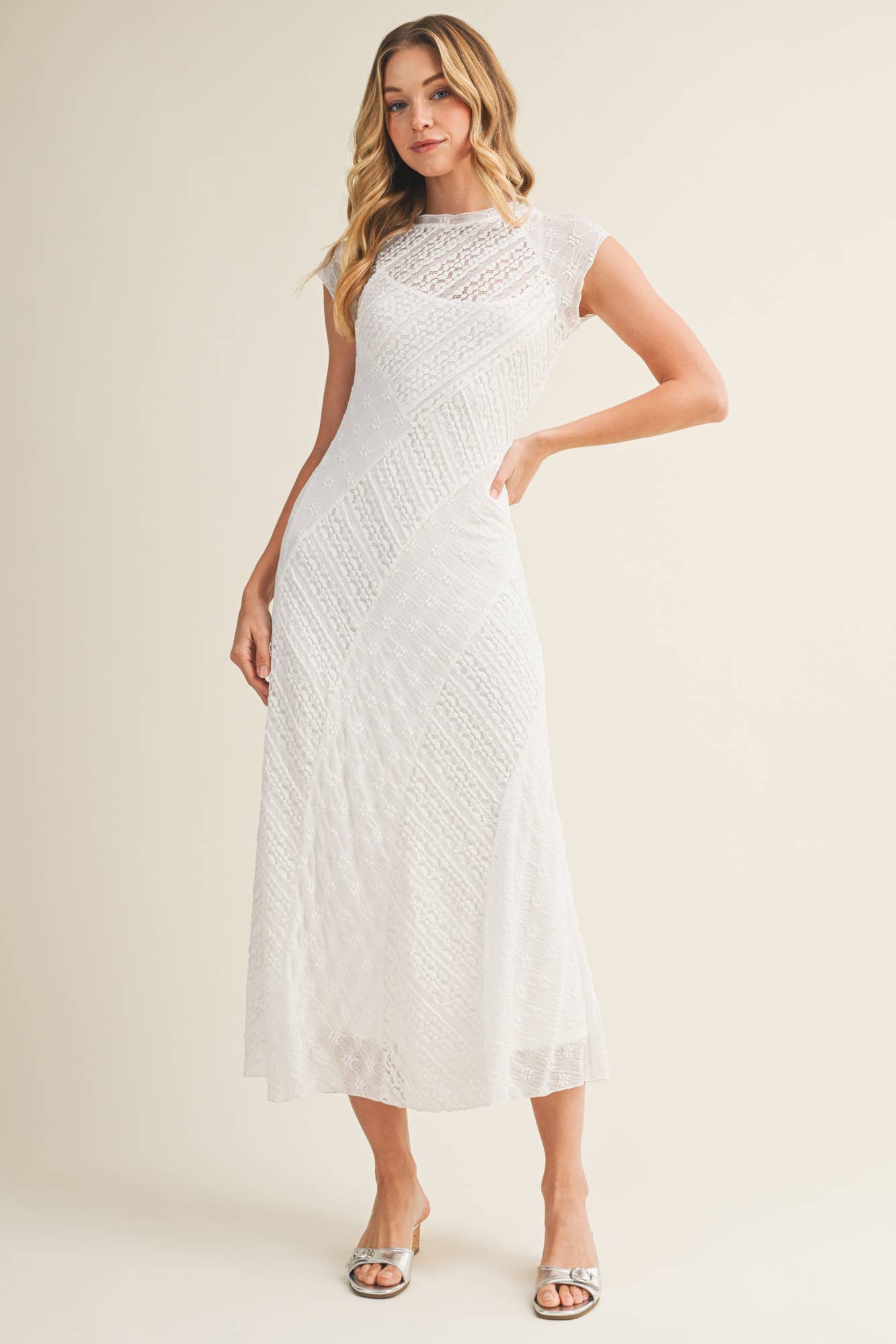 Lora Mixed Lace Dress