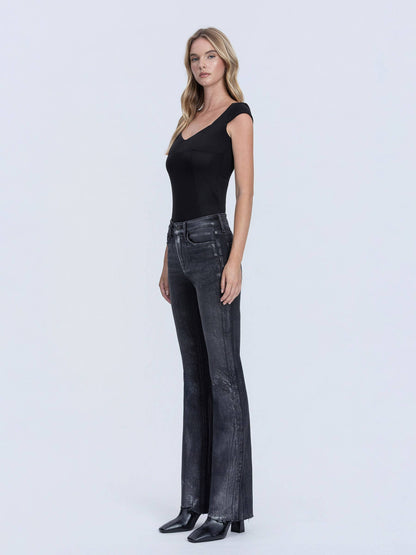 Metallic Black Bootcut Jeans by Flying Monkey