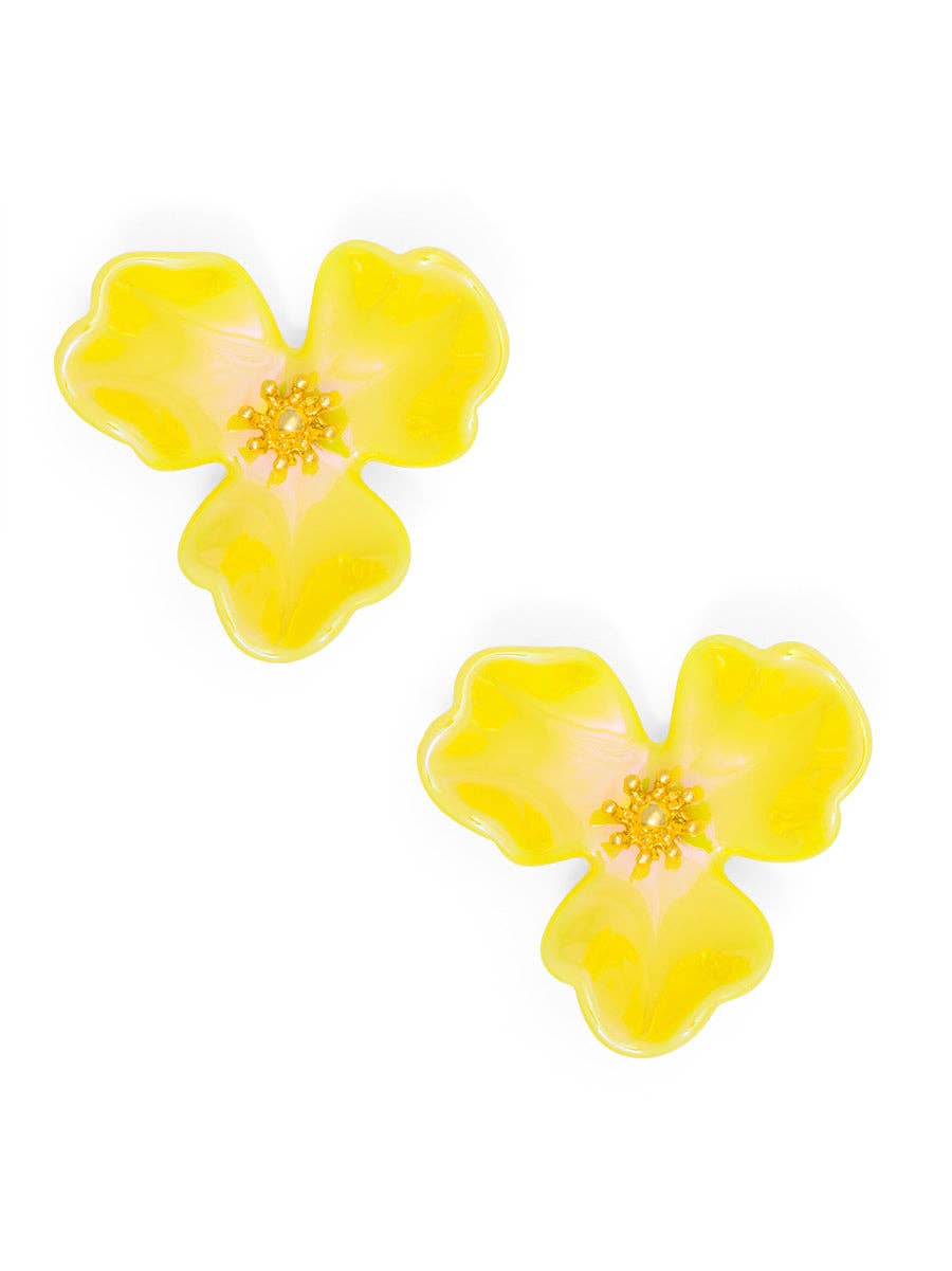 Zenzii Iridescent Resin 3-Petal Stud Earring