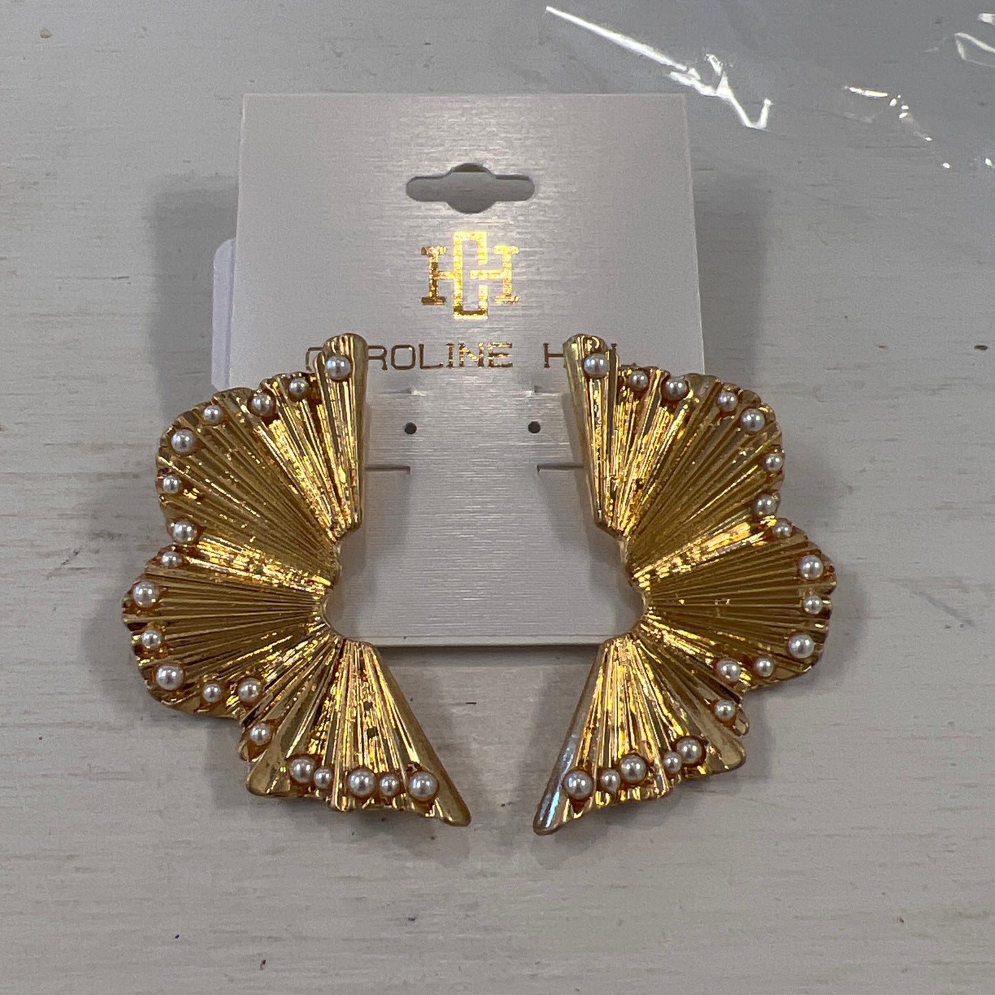 Caroline Hill gold fan pearl