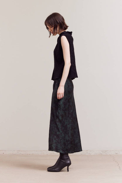 Crinkled Velvet Mock Neck Top