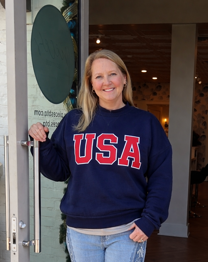 USA & FLAG Reversible Mock Neck Sweatshirt