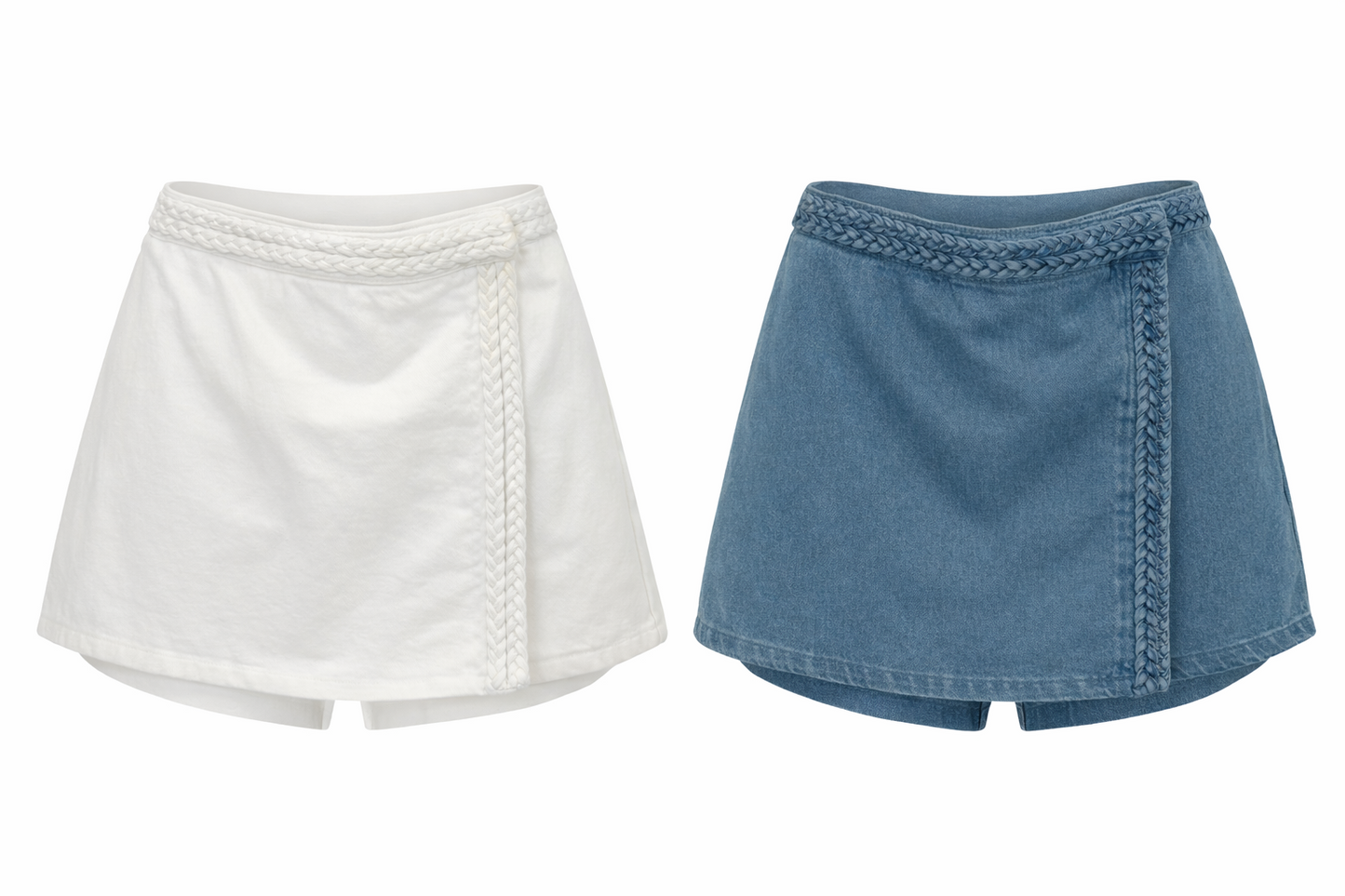 braided trim skorts