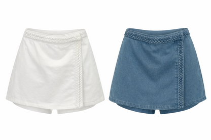 braided trim skorts