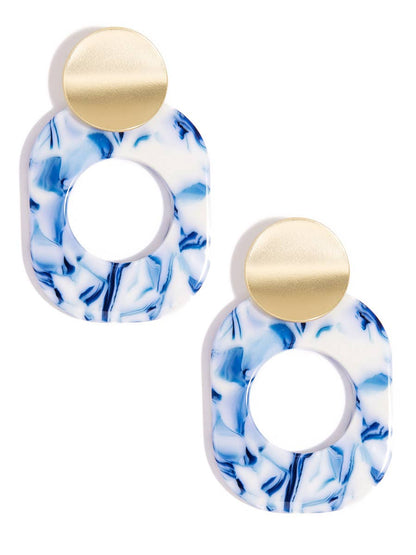 Zenzii Blue Marbled Acetate Drop Earring Jewelry