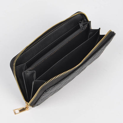 Faux Pearl Long Strap Crossbody Large Wallet