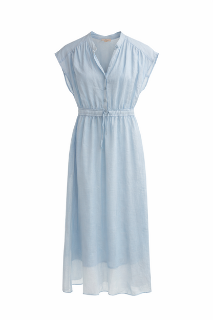 light blue button down dress by Elan