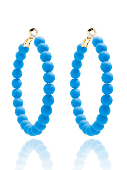 Zenzii Matte Beaded Hoop Earring