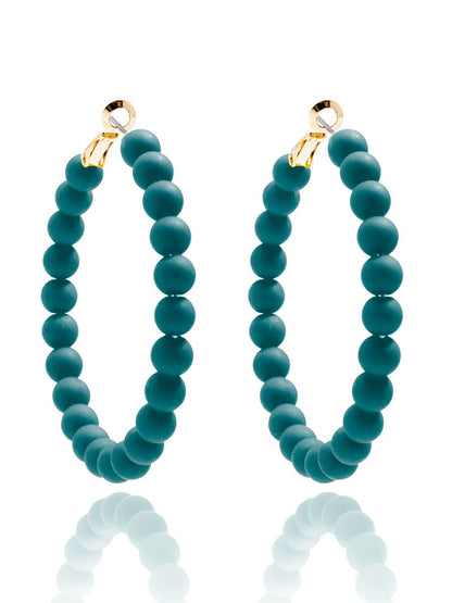 Zenzii Matte Beaded Hoop Earring
