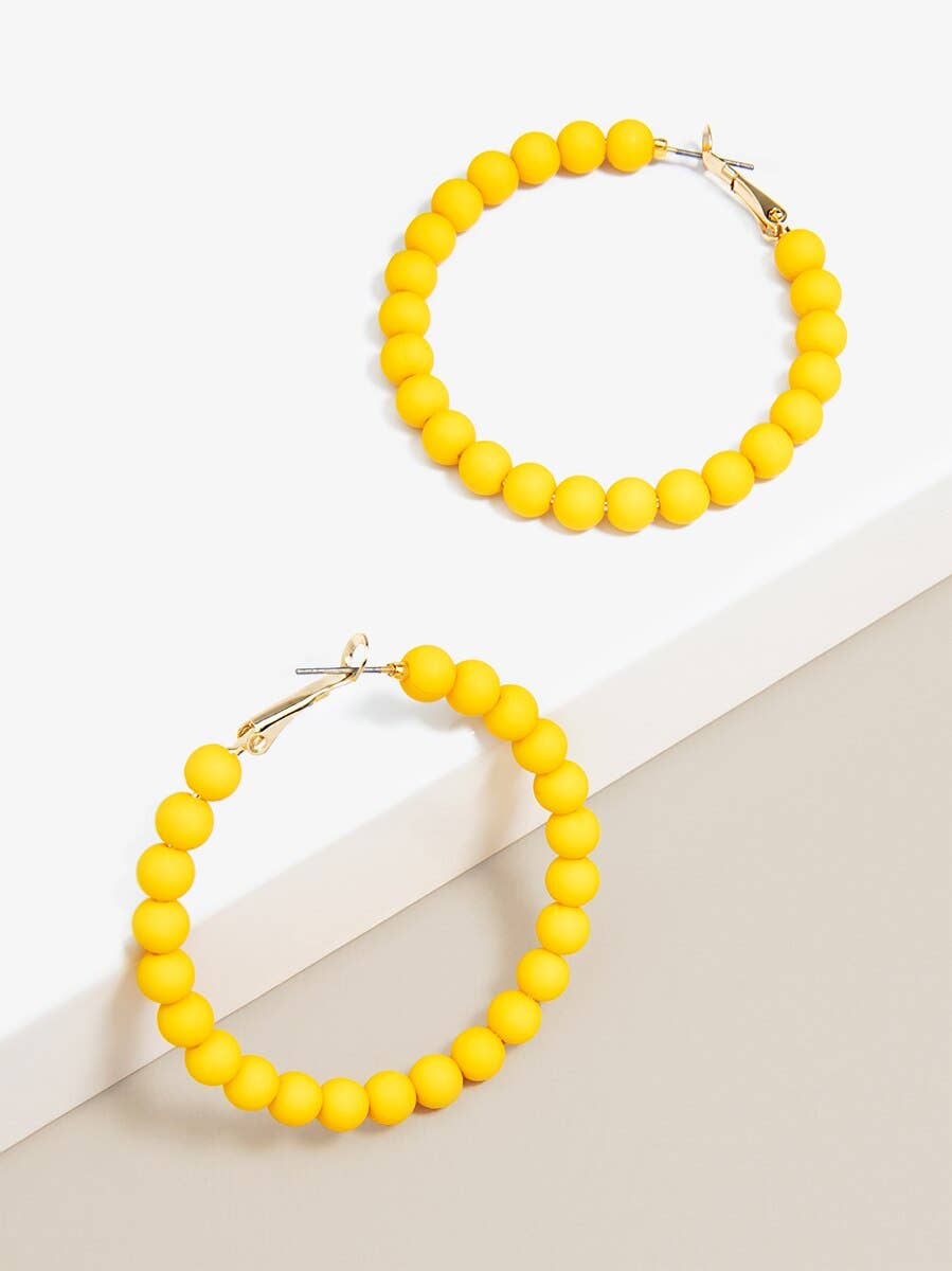 Zenzii Matte Beaded Hoop Earring