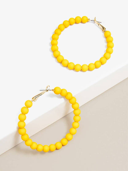 Zenzii Matte Beaded Hoop Earring