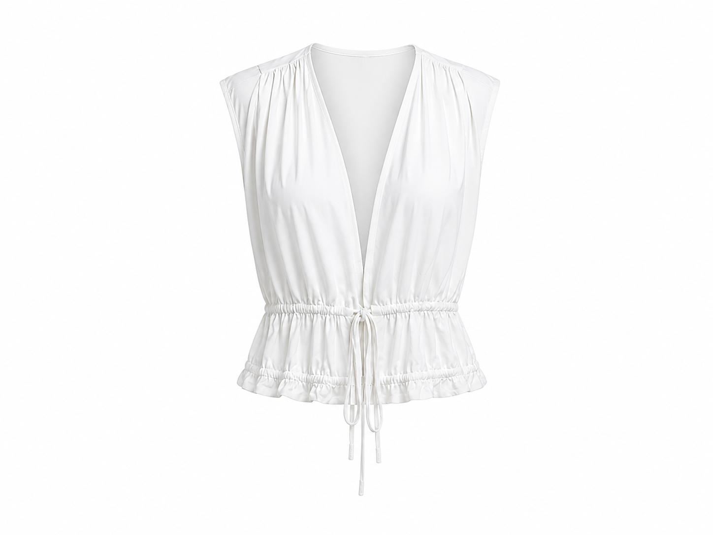 white tie front top by elan