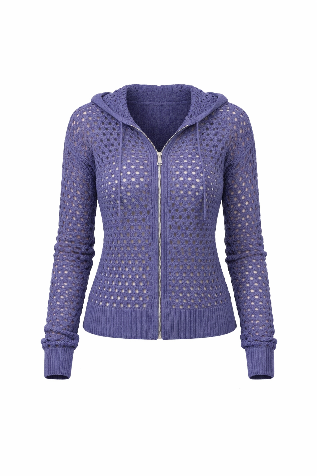 blue crochet sweater jacket by elan