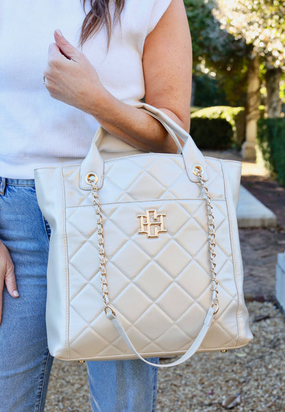 Caroline Hill Kinzley Tote PEARL QUILTED LD