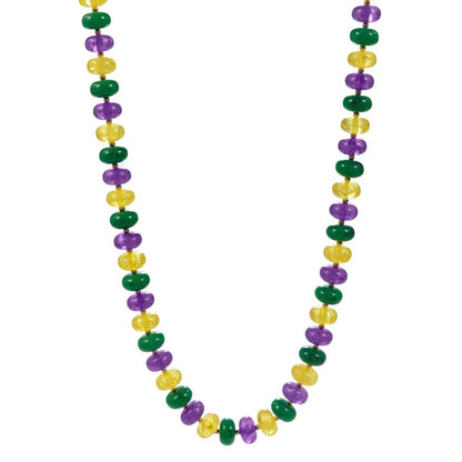 Mardi Gras Resin Flat Disc Beaded Necklace