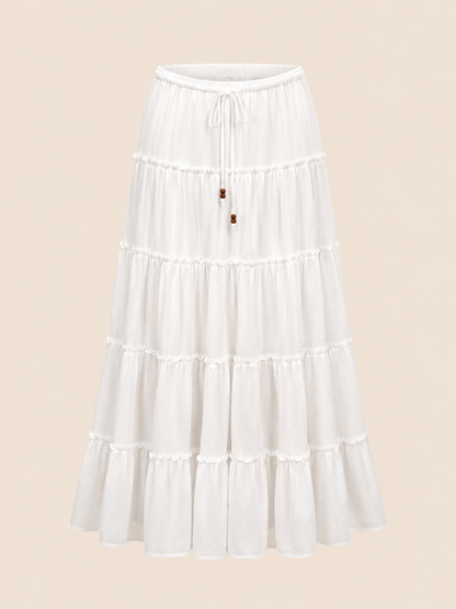 white flowy skirt