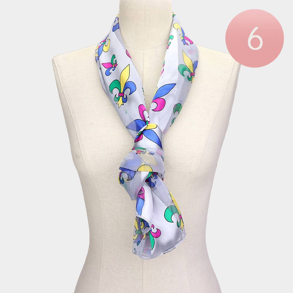 Mardi Gras Fleur de Lis Scarf
