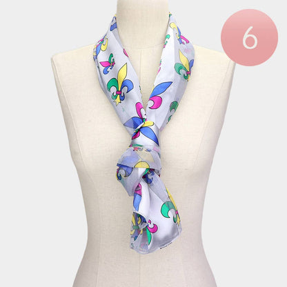 Mardi Gras Fleur de Lis Scarf
