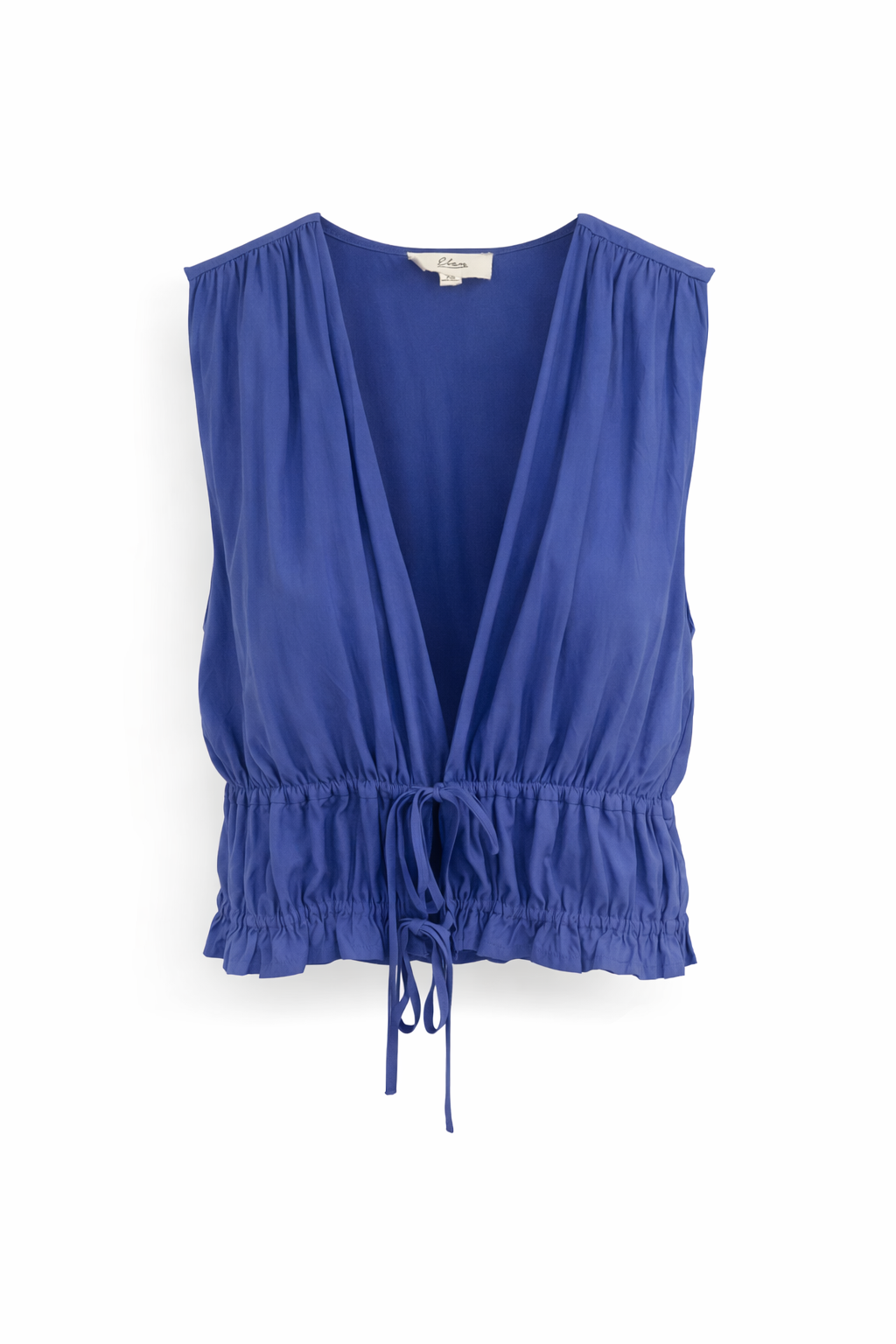 blue tie front top by Elan
