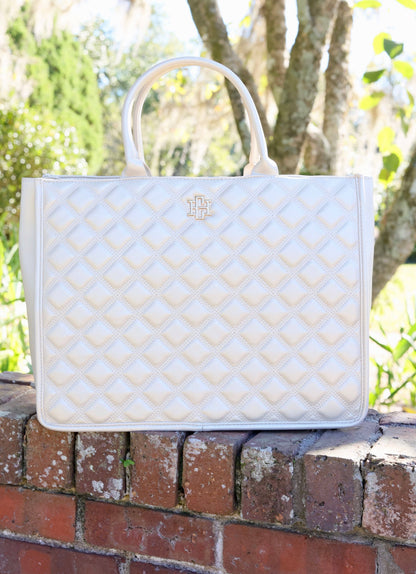 Caroline Hill Niall Tote PEARL QUILTED DQ