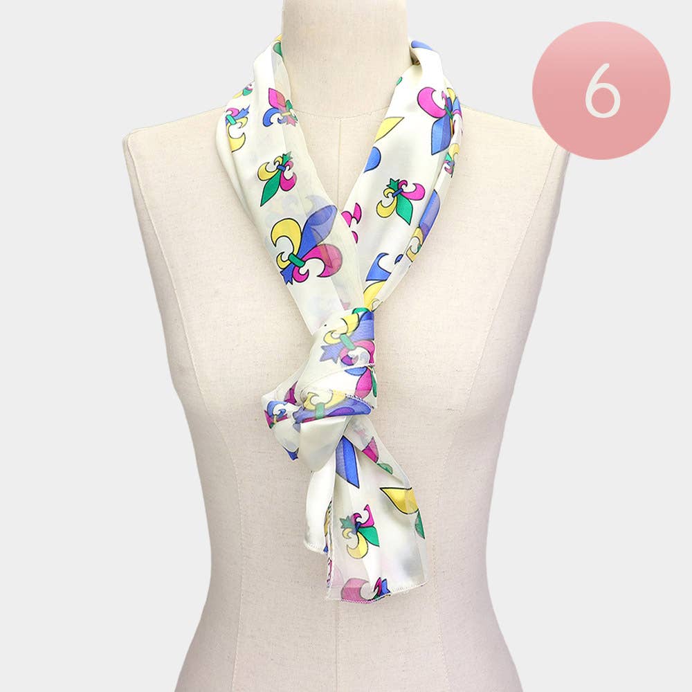 Mardi Gras Fleur de Lis Scarf
