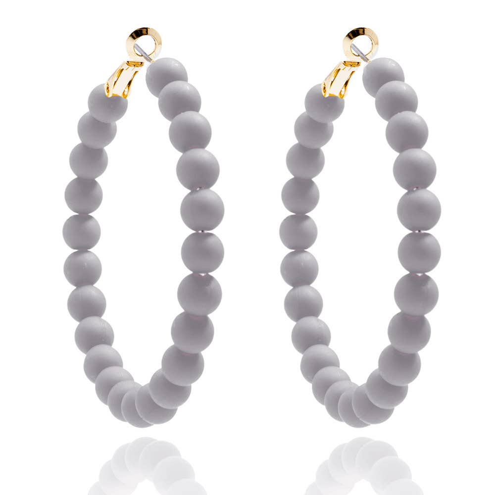 Zenzii Matte Beaded Hoop Earring