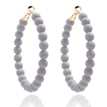 Zenzii Matte Beaded Hoop Earring