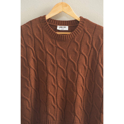 Sleeveless Oversized Cable Knit Sweater Vest