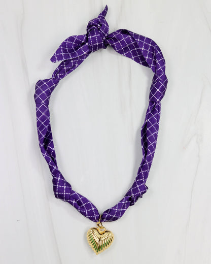Serafina Scarf Charm Necklace Purple