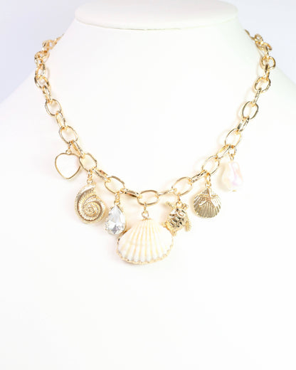 Caroline Hill Cape Code Shell Charm Necklace Gold
