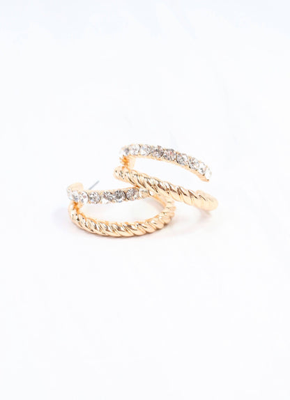 Caroline Hill Kissner CZ Double Hoop Earring Gold
