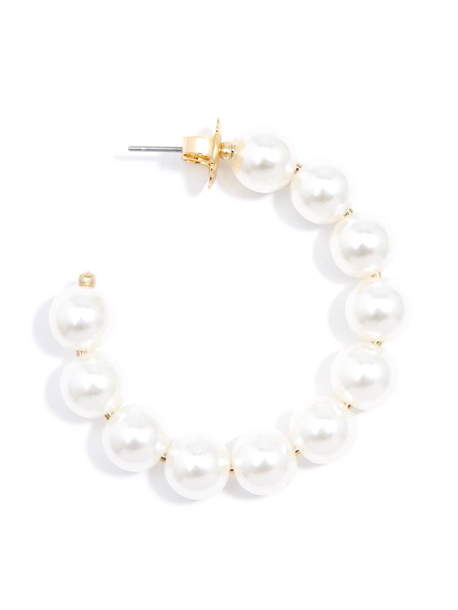 Zenzii Classic Pearl Hoop Earrings