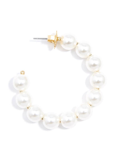 Zenzii Classic Pearl Hoop Earrings